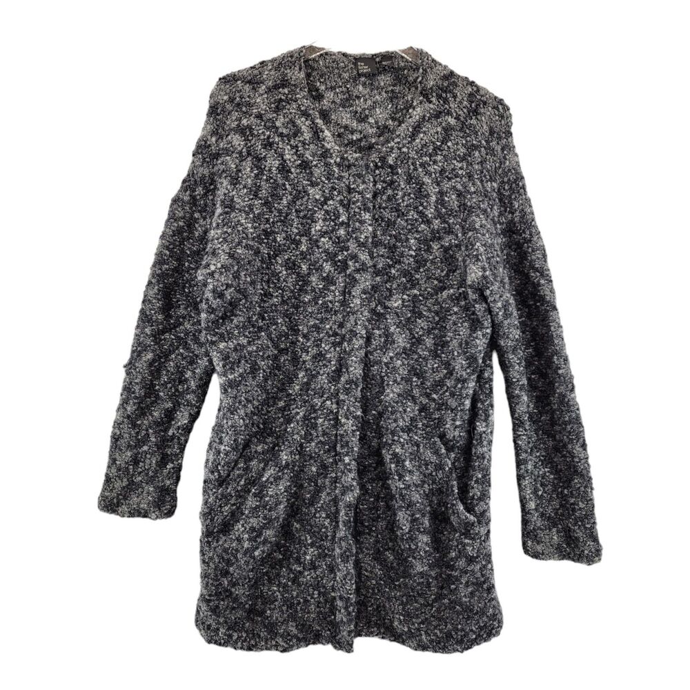 The Fisher Project BoucleSweater Coat Wool Mohair Size Small Gray White Marled